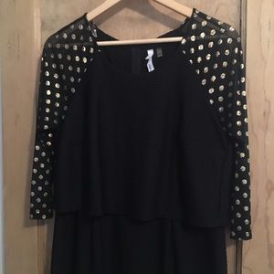 Gold dotted black dress